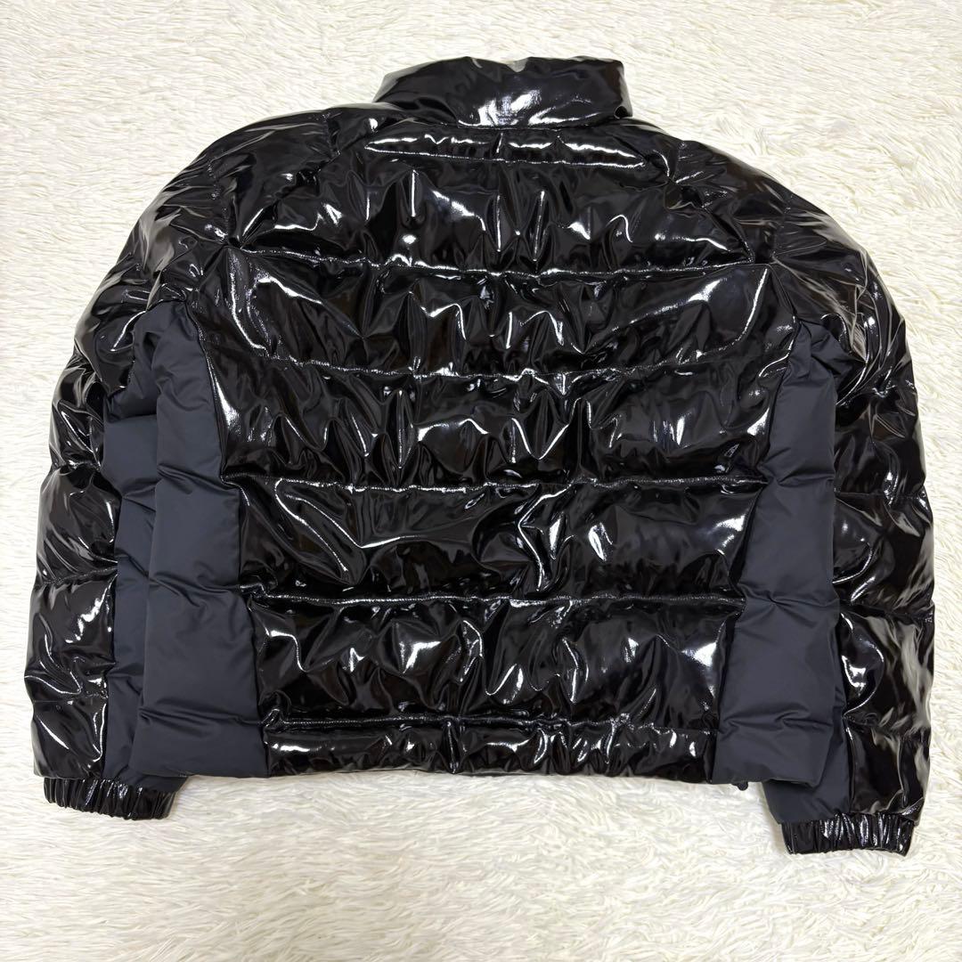 希少 NIKE ナイキ ダウンジャケット エナメル 光沢 ブラック 黒 短丈 S