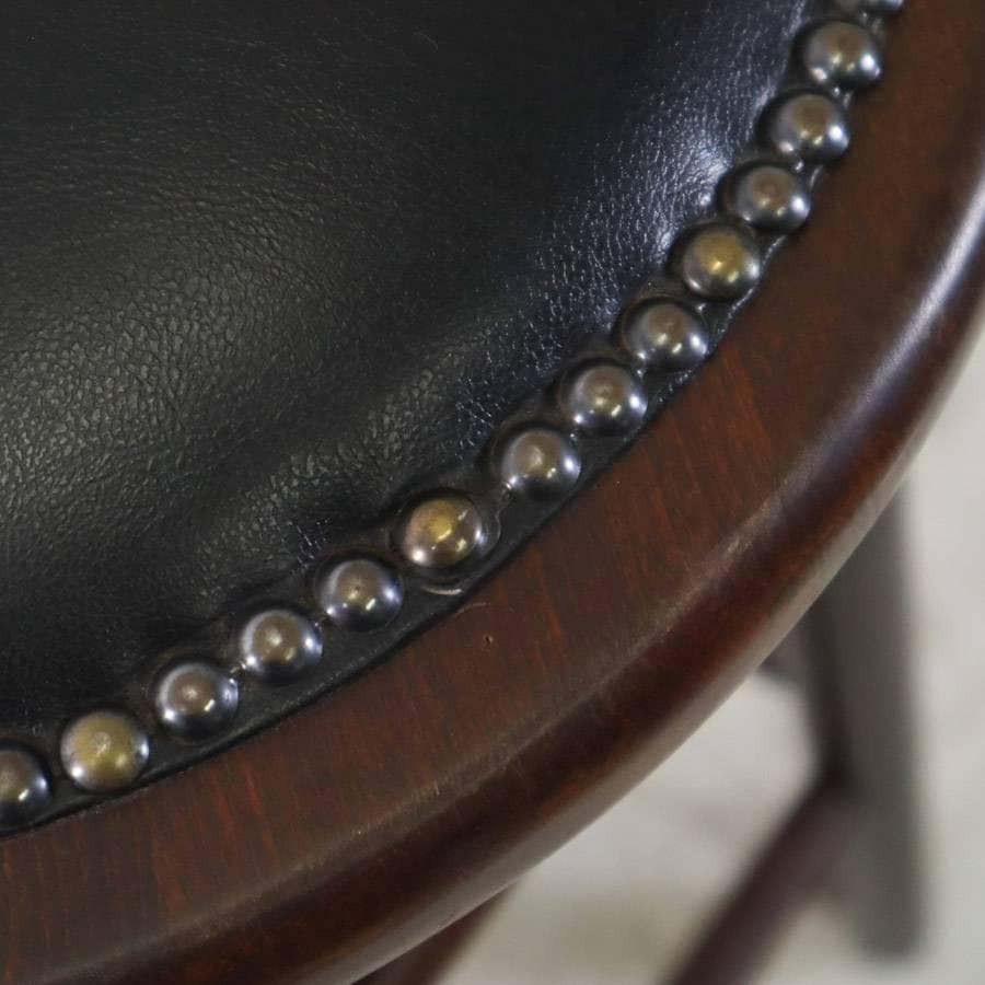 6脚まとめ買い2 ルーマニア製 ハイスツール ビーチ材 ブラック PVC