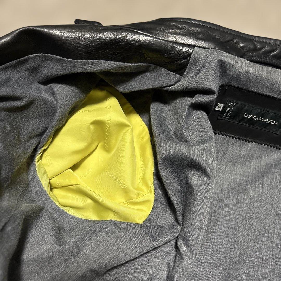 chocoleeel様専用ディースクエアード黒のレザーシングルライダースJK