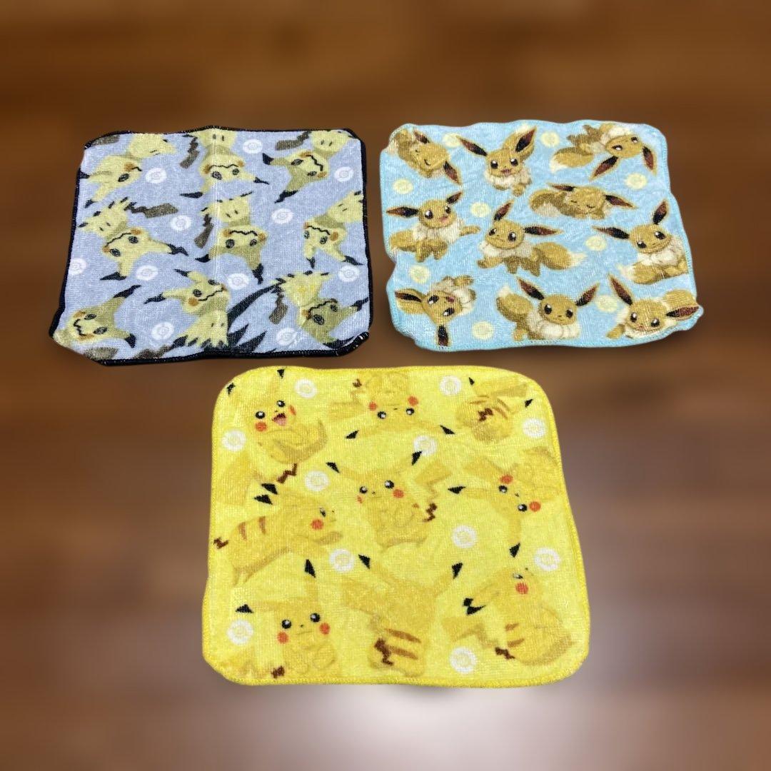 ポケモン ピカチュウ・イーブイ ・ミミッキュミニタオル 3枚セット