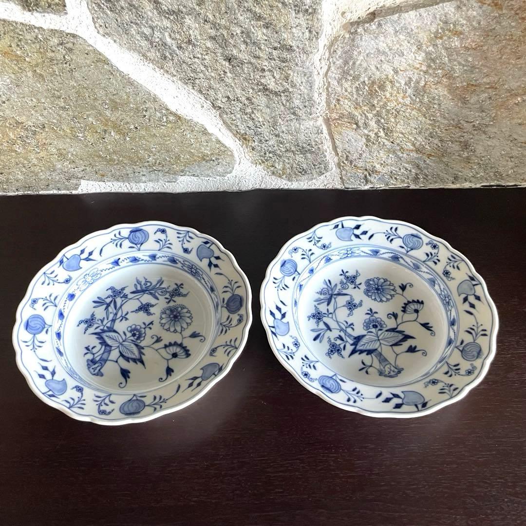 MEISSEN マイセン　ブルーオニオン　パスタ皿　深皿　プレート　2枚セット MEISSEN マイセン ブルーオニオン パスタ皿 深皿 プレート 2枚セット