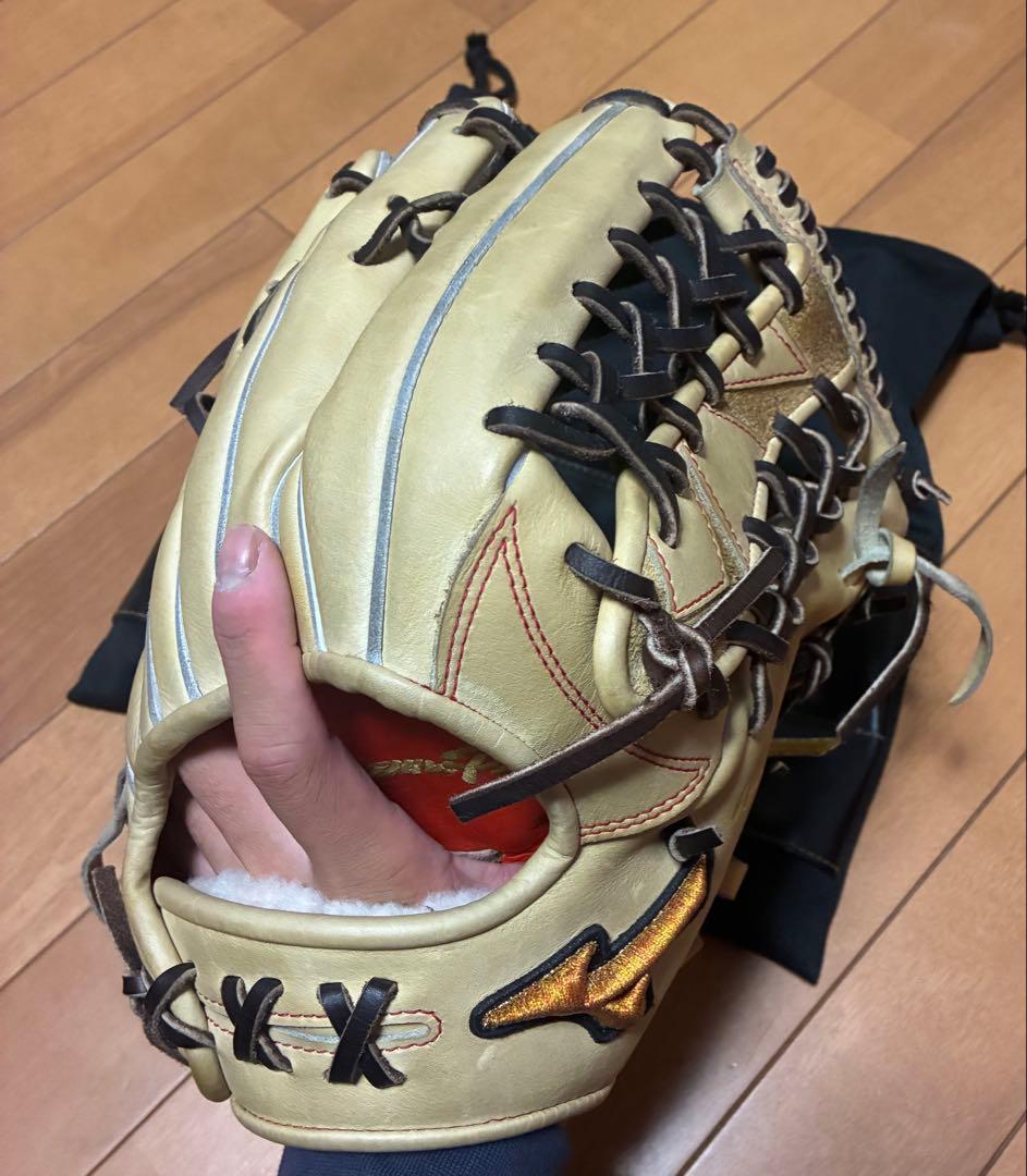 Mizuno 硬式グローブ ベージュ ボール付き Mizuno Pro 硬式グローブ