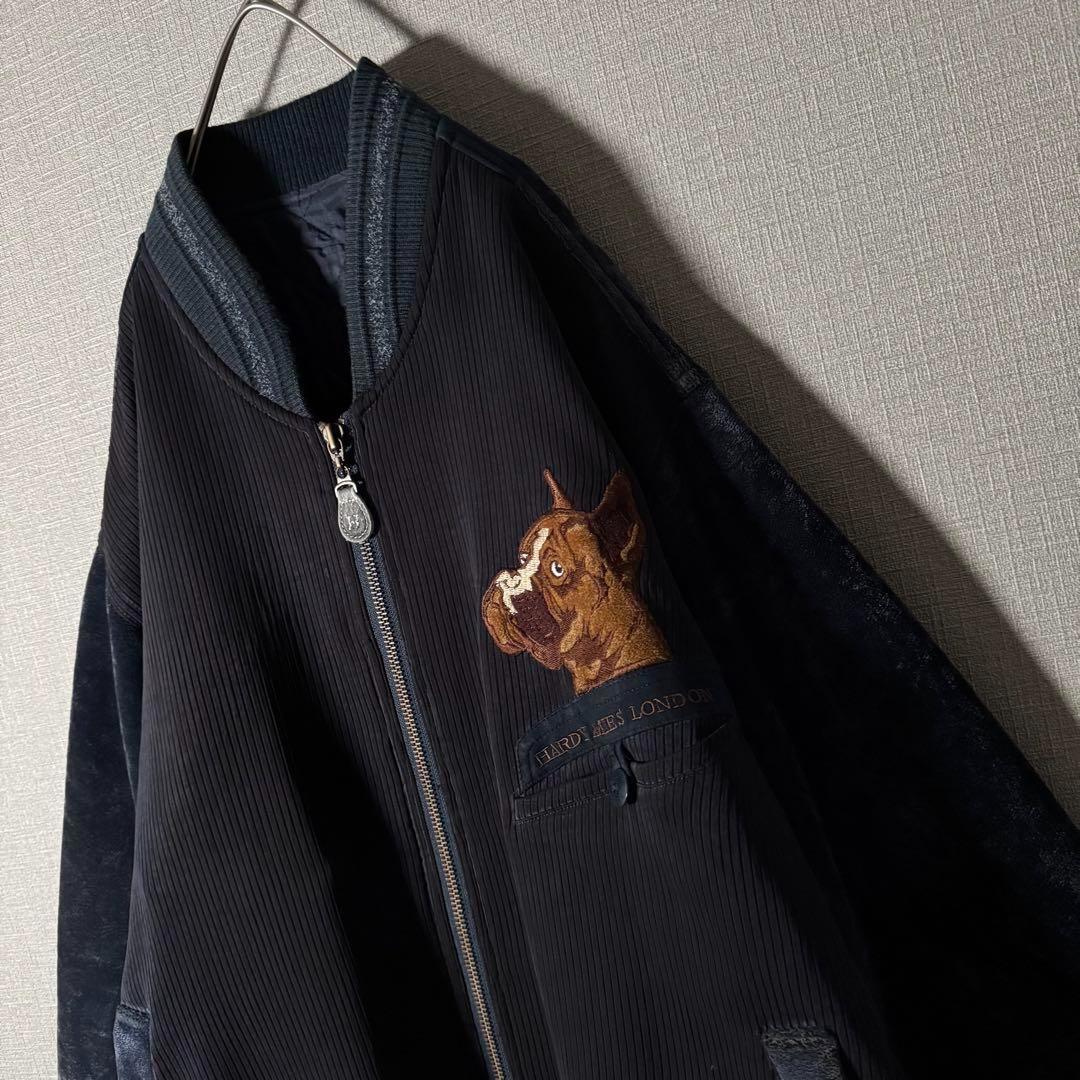 ハーディエイミス ブルゾン ベロア切替 刺繍 裏地キルティング ネイビー XL 楽天市場】ブルゾン 刺繍名入れ オーダーメイド ネーム入れ メンズ