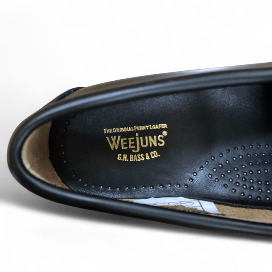 G.H.BASS バス ローファー  黒 ビーフロール ラバーソール 23