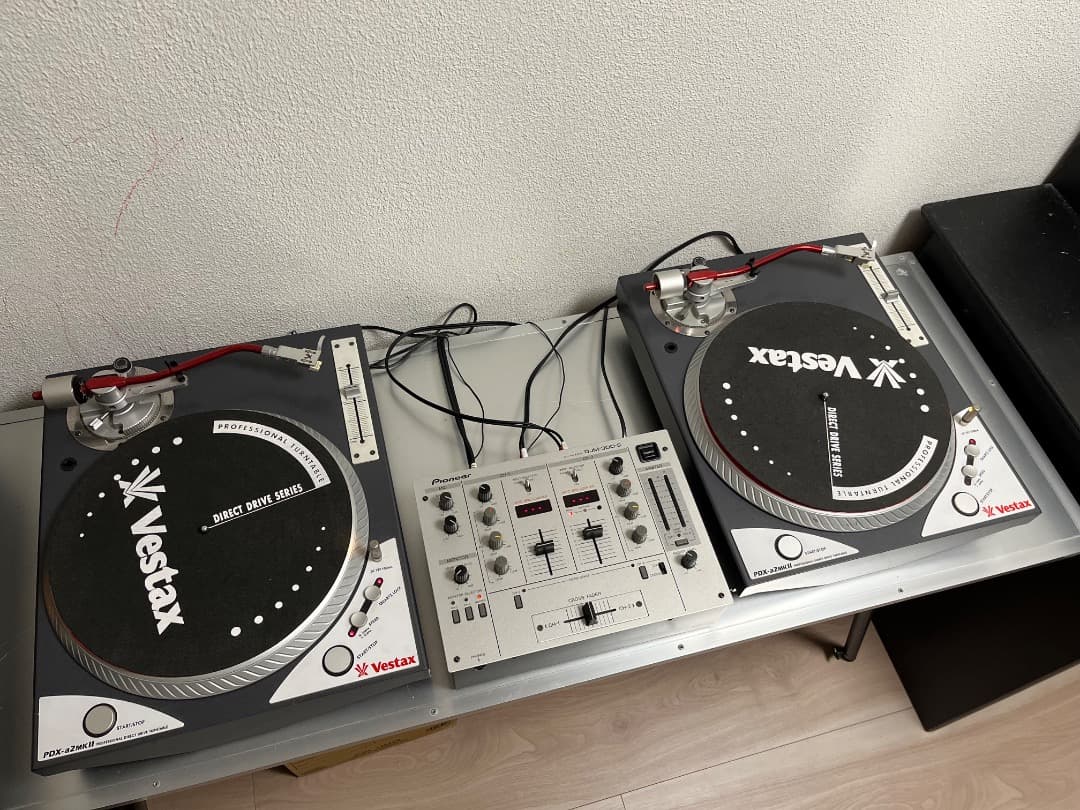 DJ入門フルセットVestaxターンテーブル 2台　パイオニアDJミキサー Pioneer DJ パイオニア PLX-500-K + DJM-250MK2(ミキサー) アナログ DJ