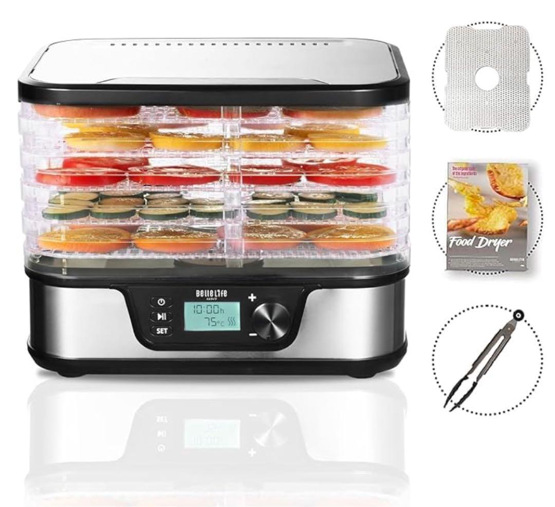 Bellelife フードドライヤー　ブラック　大容量　未使用品 Amazon.co.jp: BelleLife フードドライヤー 食品乾燥機 ドライフルーツ