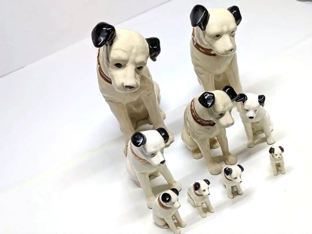 ビクター ニッパー 陶器製置物セット 9体 Victor ビクター ニッパー犬