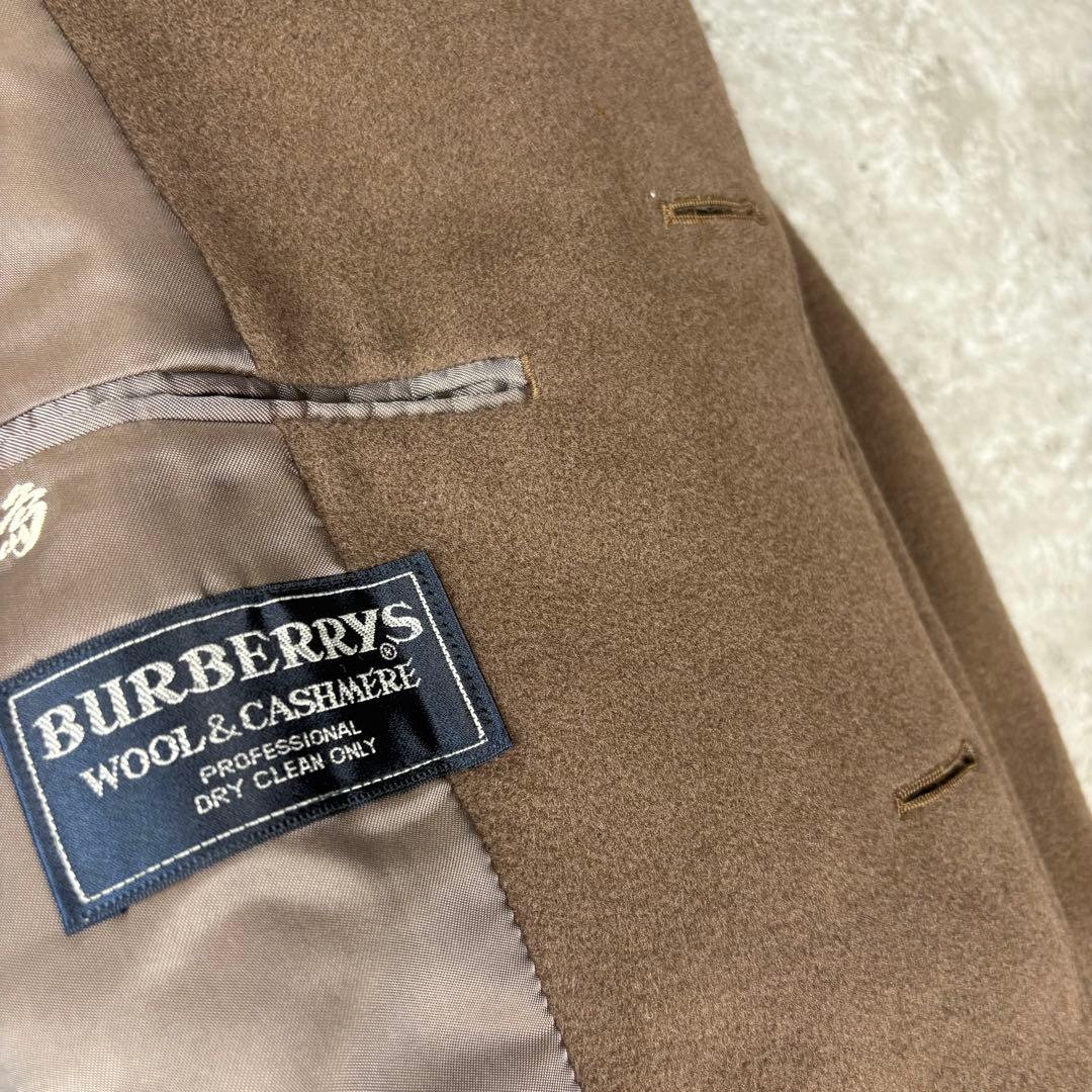 バーバリー BURBERRY バルカラー コート カシミヤ混 ブラウン 170