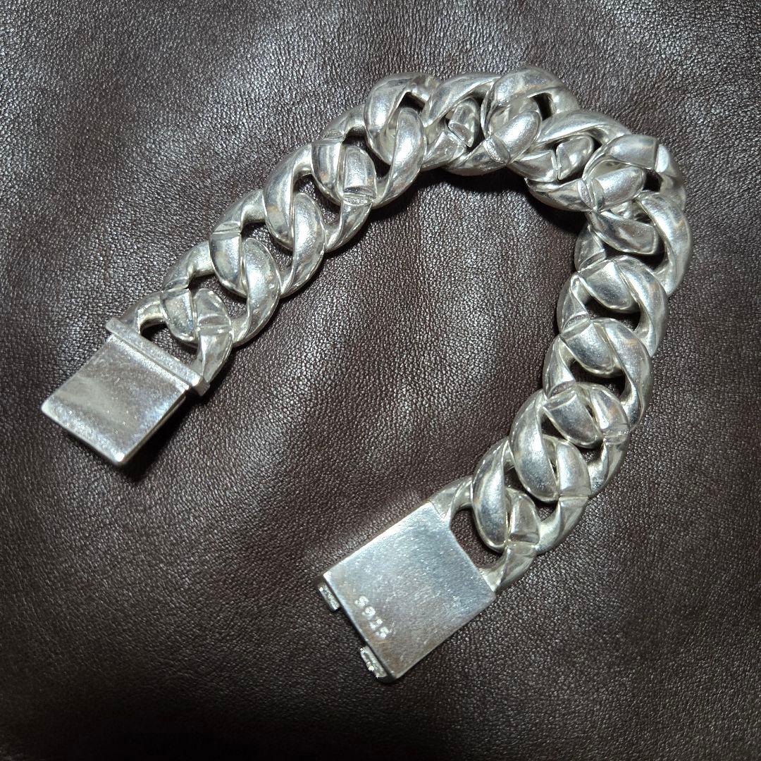 ヴィンテージチェーン シルバー925 ブレスレット 約23cm メンズ 117g