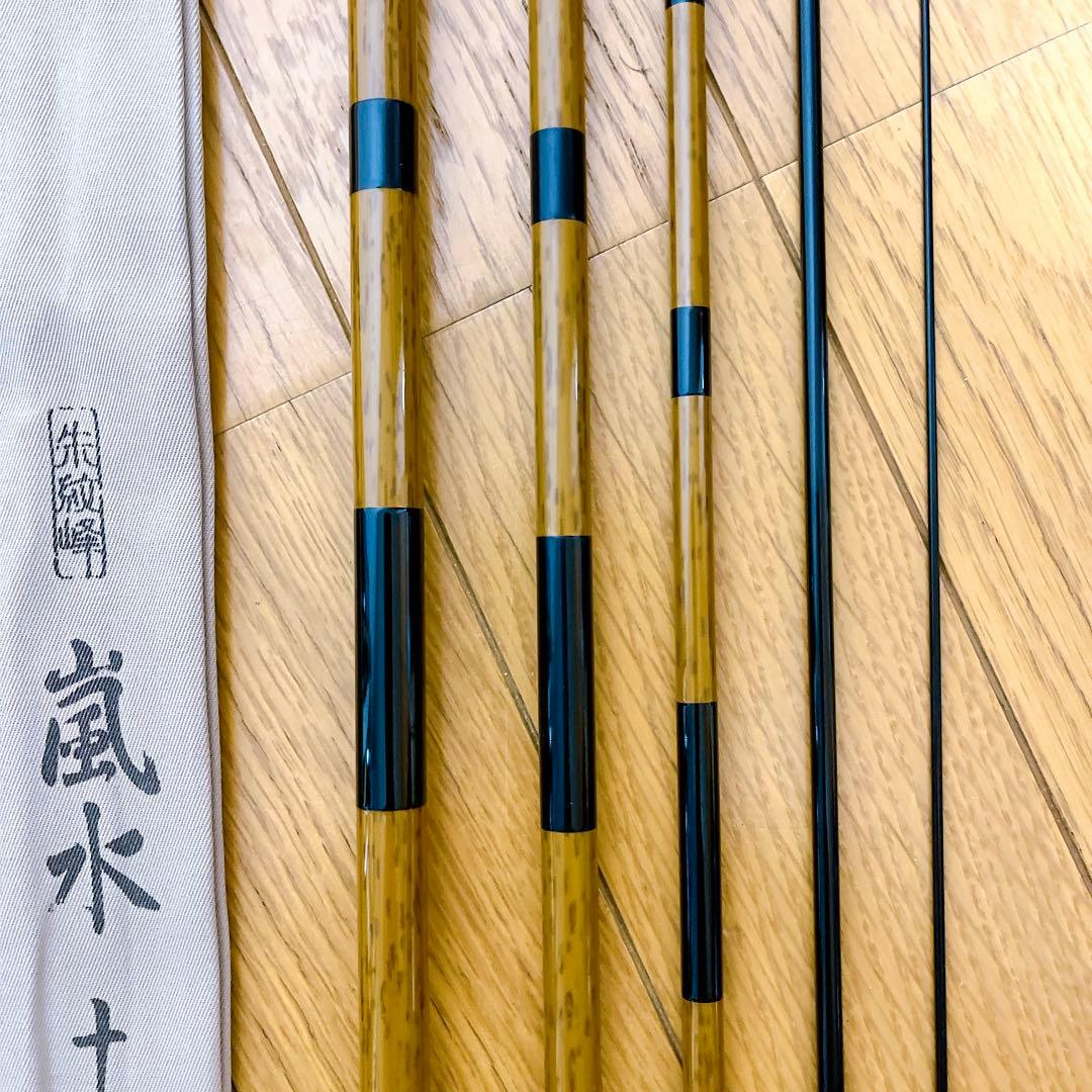 超希少 シマノ 朱紋峰 嵐水 十八 18尺 5本継 ヘラ竿 和竿 - メルカリ