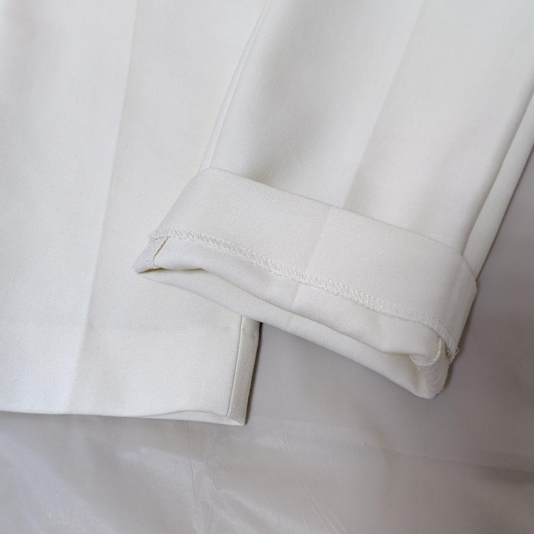 美品 Theory ダブルクロス ストレッチ 美脚 パンツ オフ白 セオリー