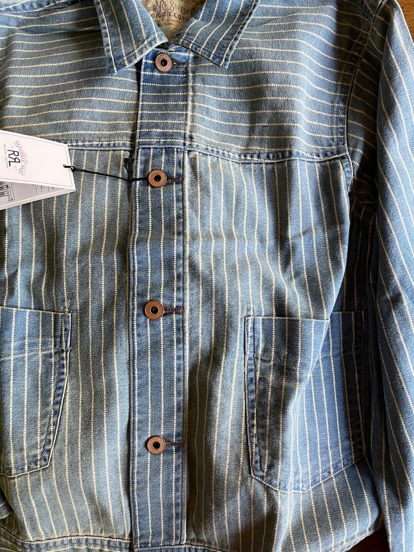 新品*RRL*インディゴ ストライプド ツイル ジャケット*S*ダブルアール