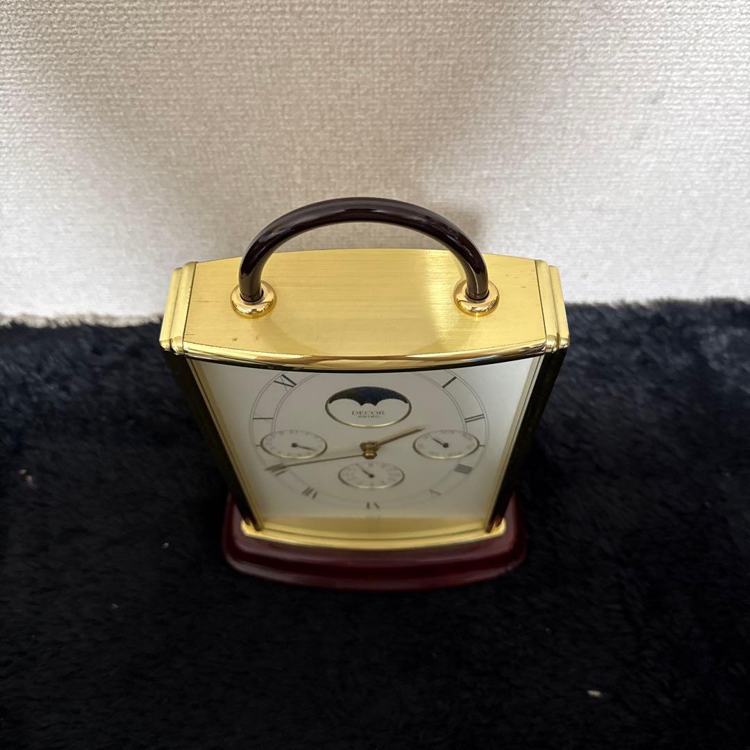 激レア SEIKO DECOR 卓上時計 ムーンフェイズ ゴールド - メルカリ