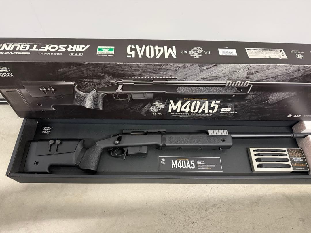 東京マルイ M40A5 ブラックストック 使用少 美品 東京マルイ】M40A5 ブラックストック・スコープ・バイポッド