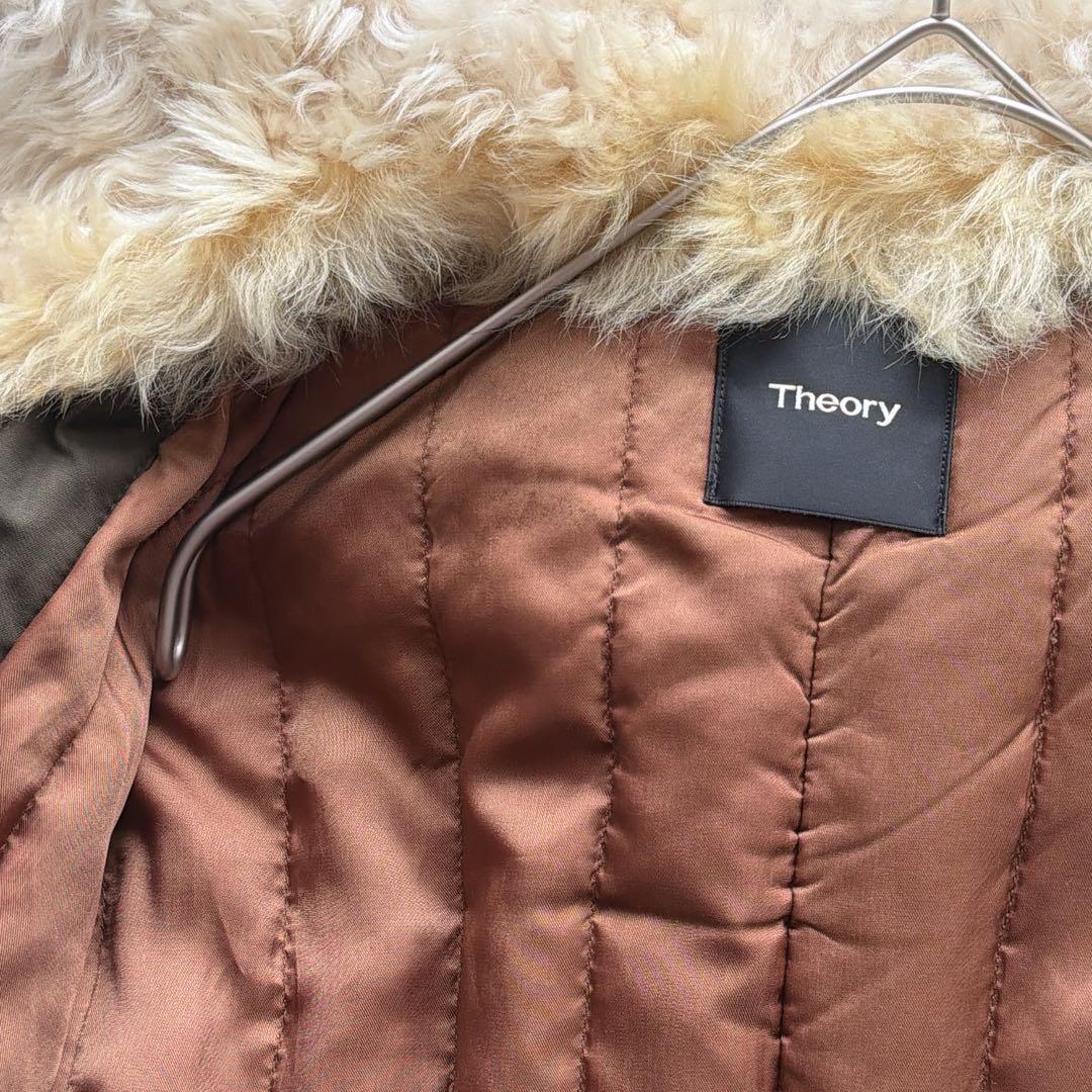 Theory セオリー リアルファー付き モッズコート S カーキ 中綿ライナー