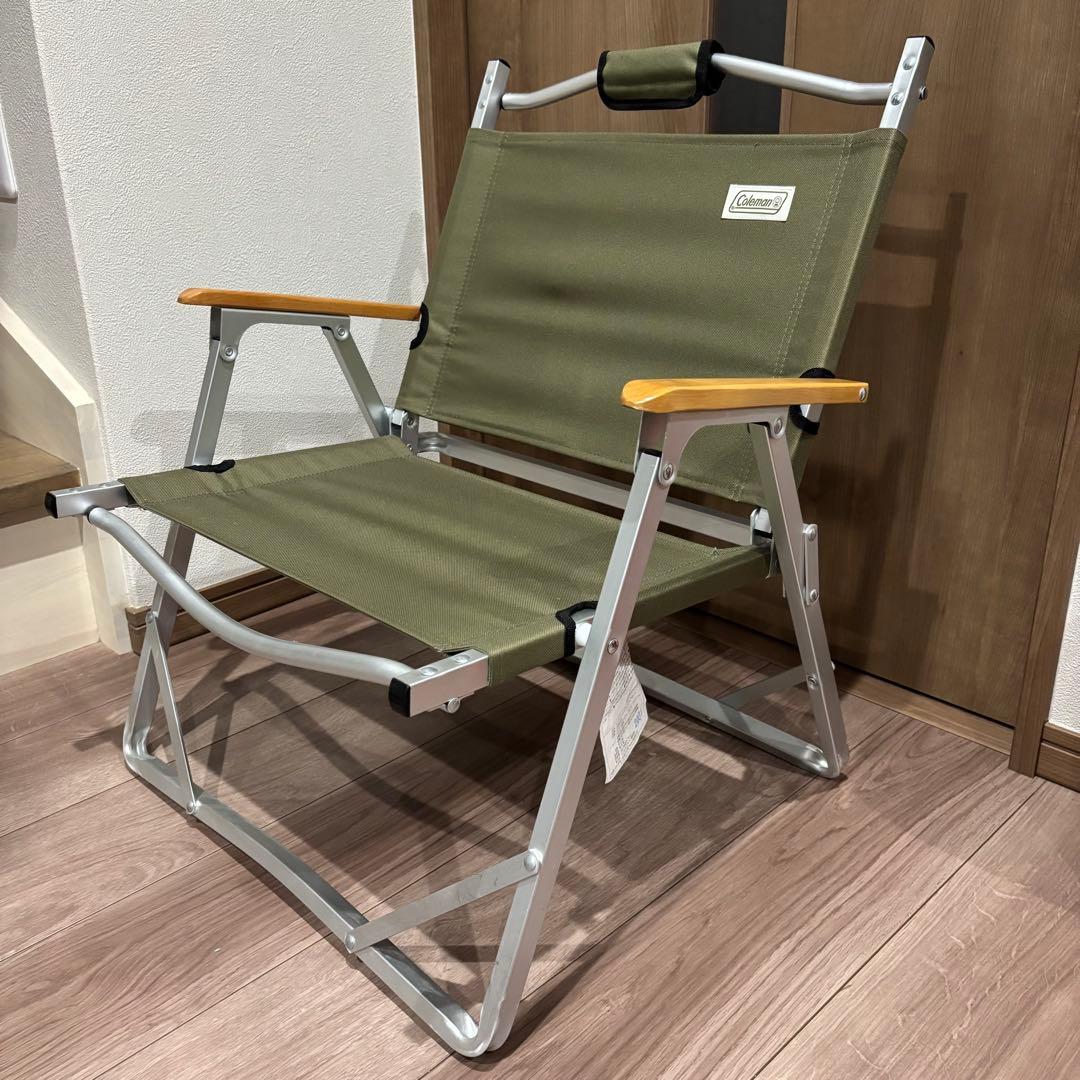 美品✨ Coleman コンパクトフォールディングチェア レッド&オリーブ 2脚