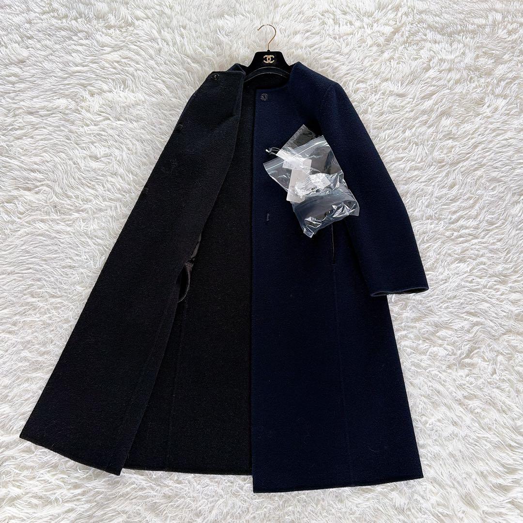 新品タグ付き【東京ソワール】カシミヤウールリバーシブルダブル