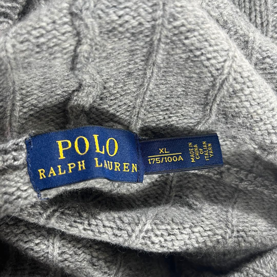 ✨美品 ポロラルフローレン 希少 ケープニット ケーブル レザーベルト