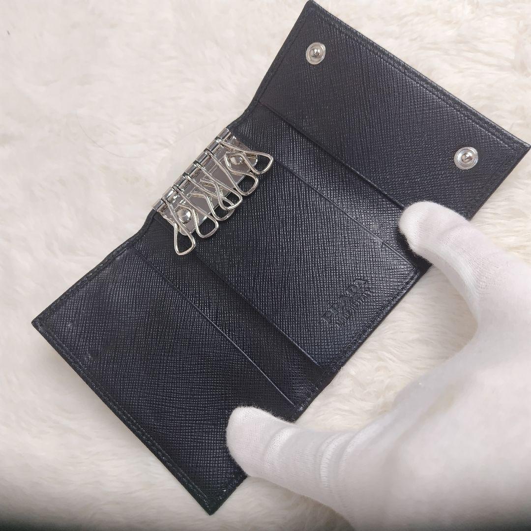 ✨美品✨PRADAプラダ キーケース 6連 レザー 三角ロゴ付属品完備