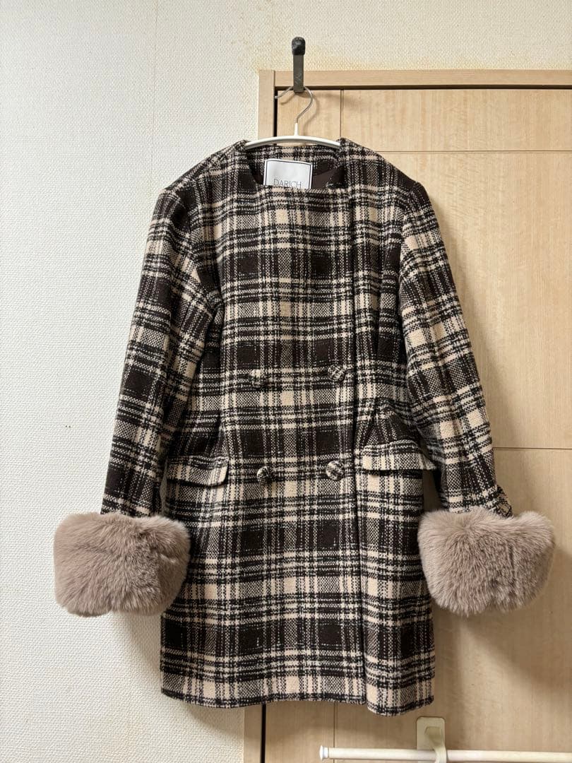 ダーリッチ タックデザインチェックコート - メルカリ
