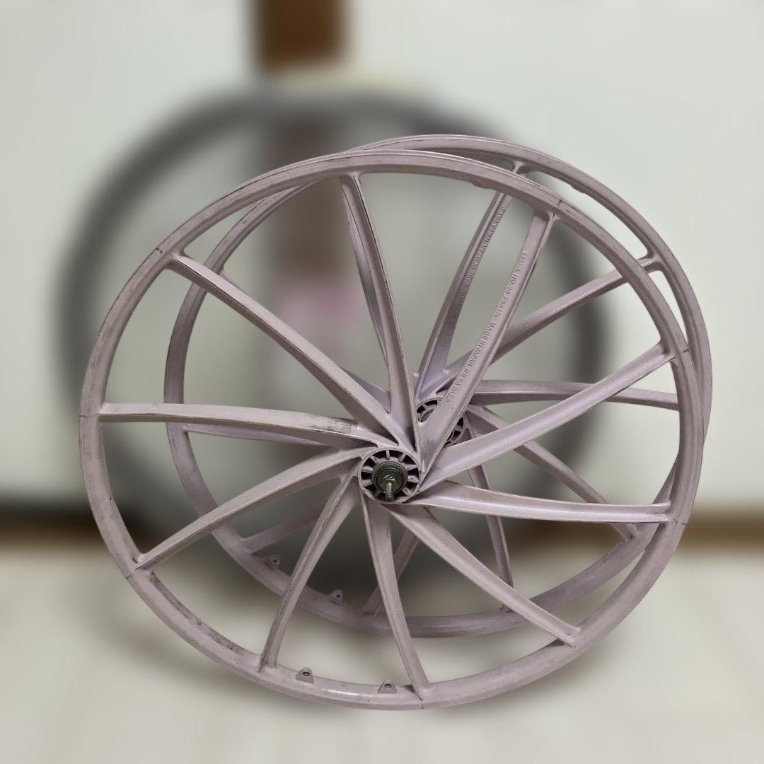 昭和レトロ自転車タイヤ&チューブ&カラーホイルOGK超レアギア取り付け済み品 アイジュサイクル 折りたたみ自転車 チューブレス ノーパンクタイヤ 20