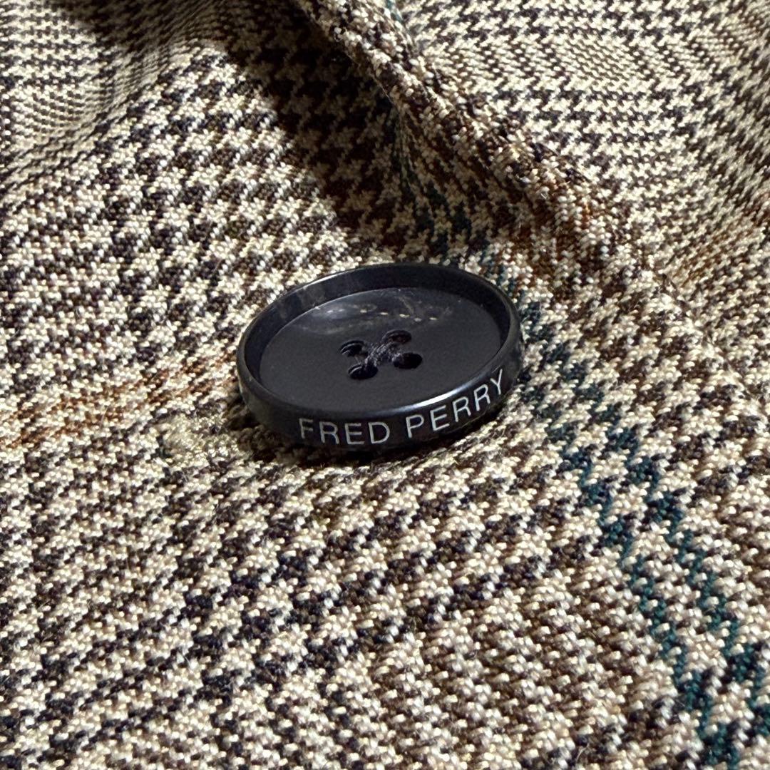 極美品】FRED PERRY グレンチェック千鳥格子 チェスターコ