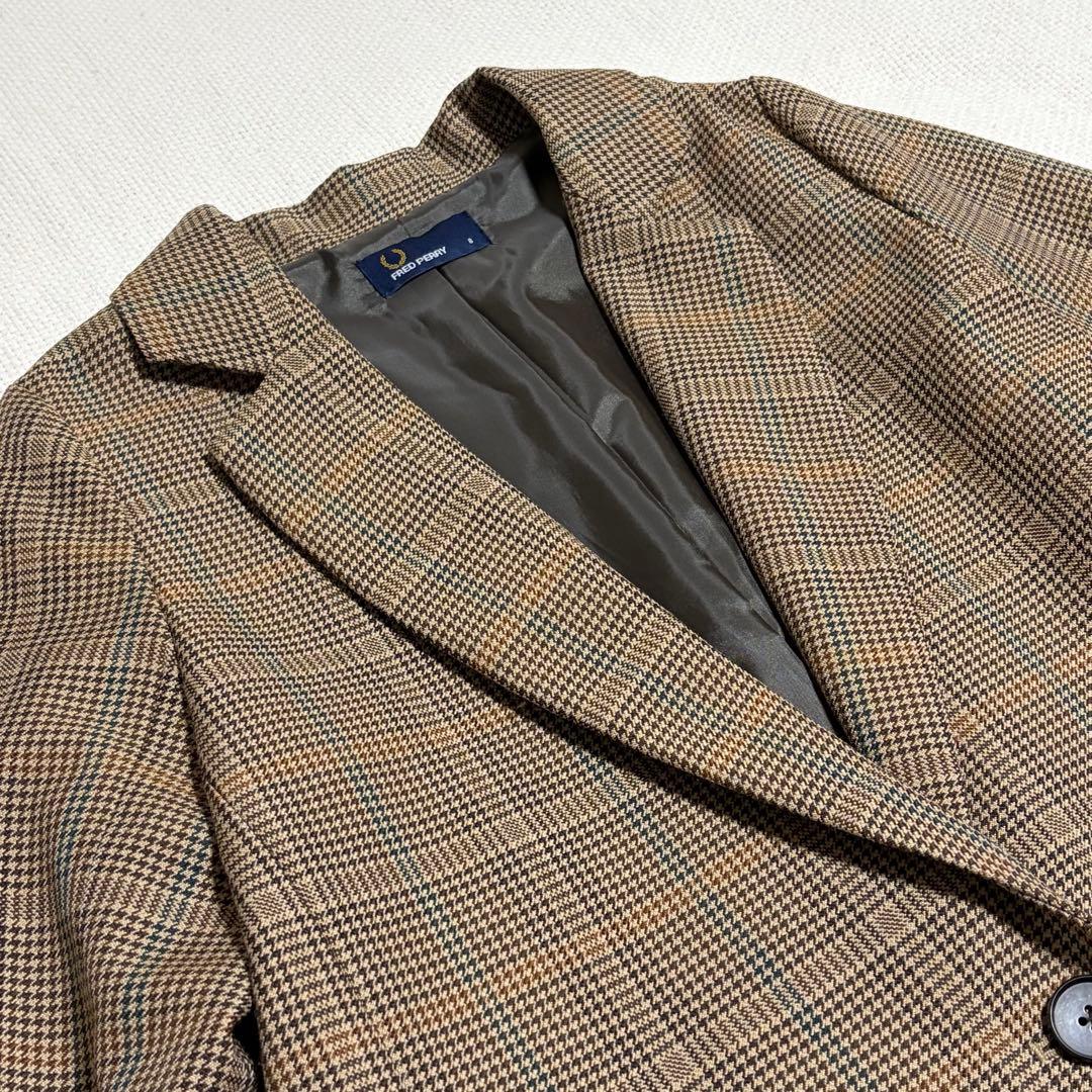 極美品】FRED PERRY グレンチェック千鳥格子 チェスターコ