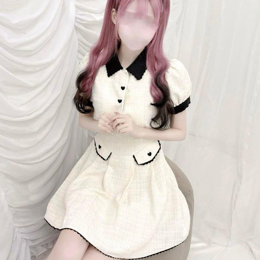 michellMacaron honey mew バックリボンツイードワンピ ミシェル