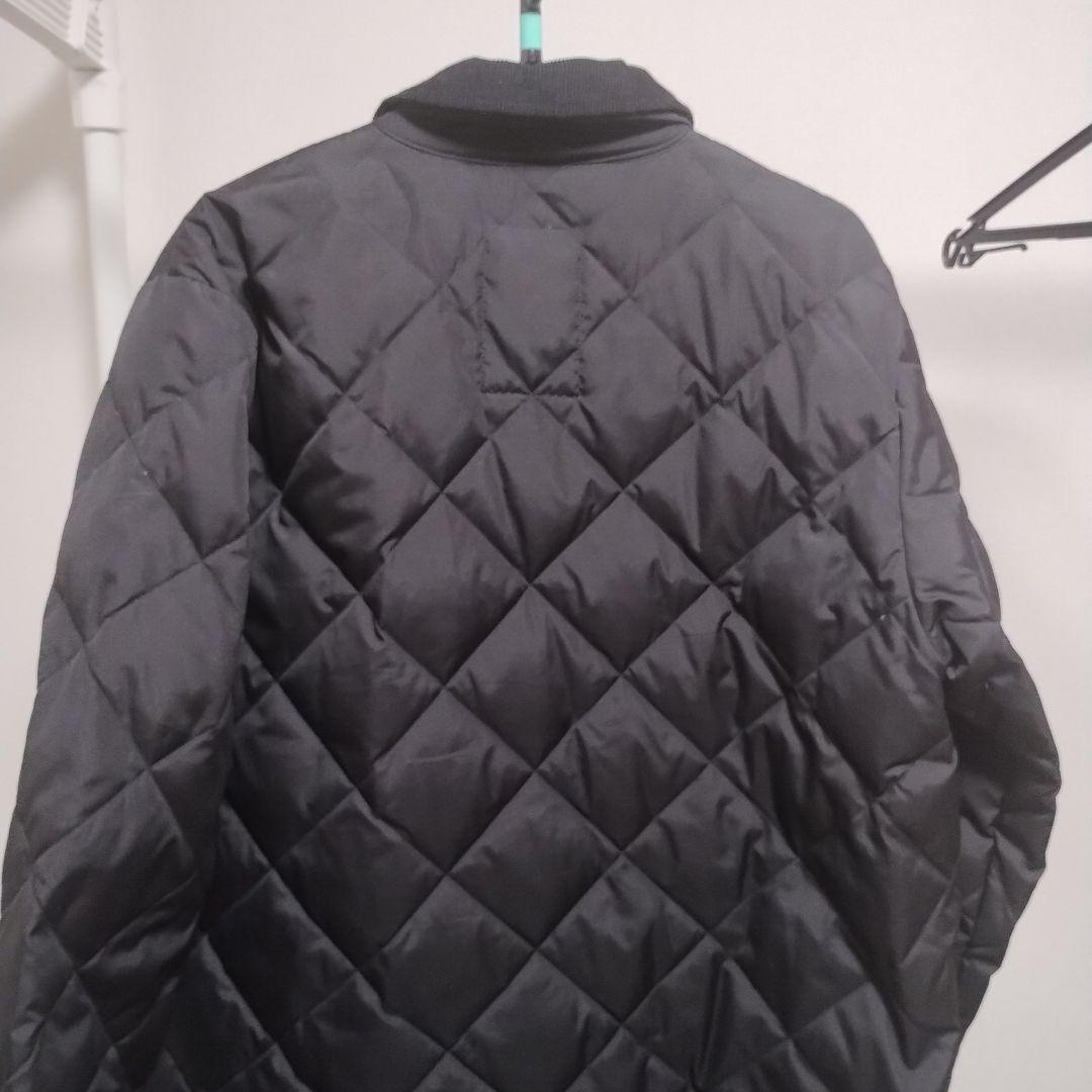 TAION パイピングバイカラーロングダウンコート Lサイズ BLACK