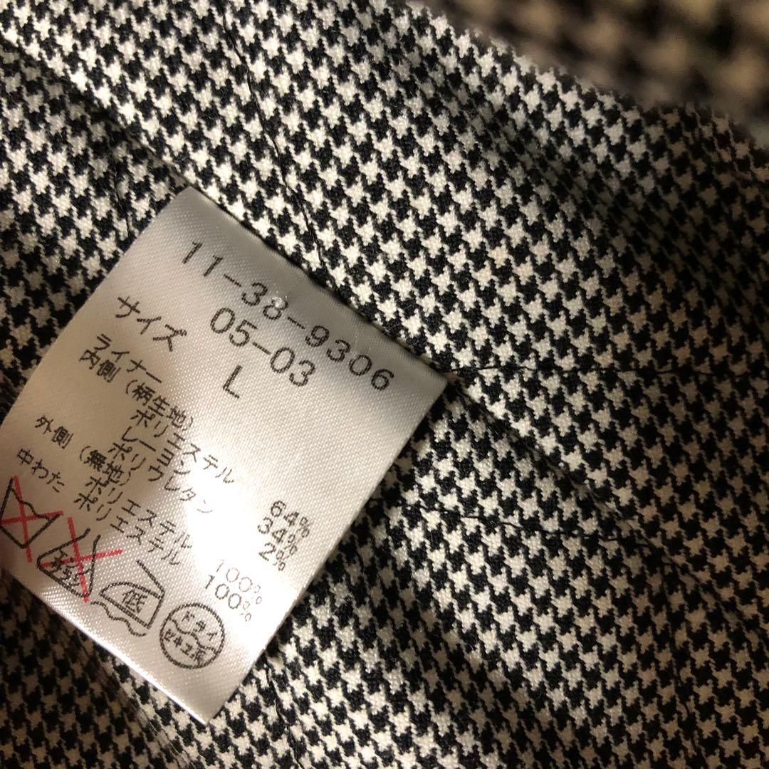 極美品 ニューヨーカー トレンチコート 中綿ライナー ブラック 千鳥柄