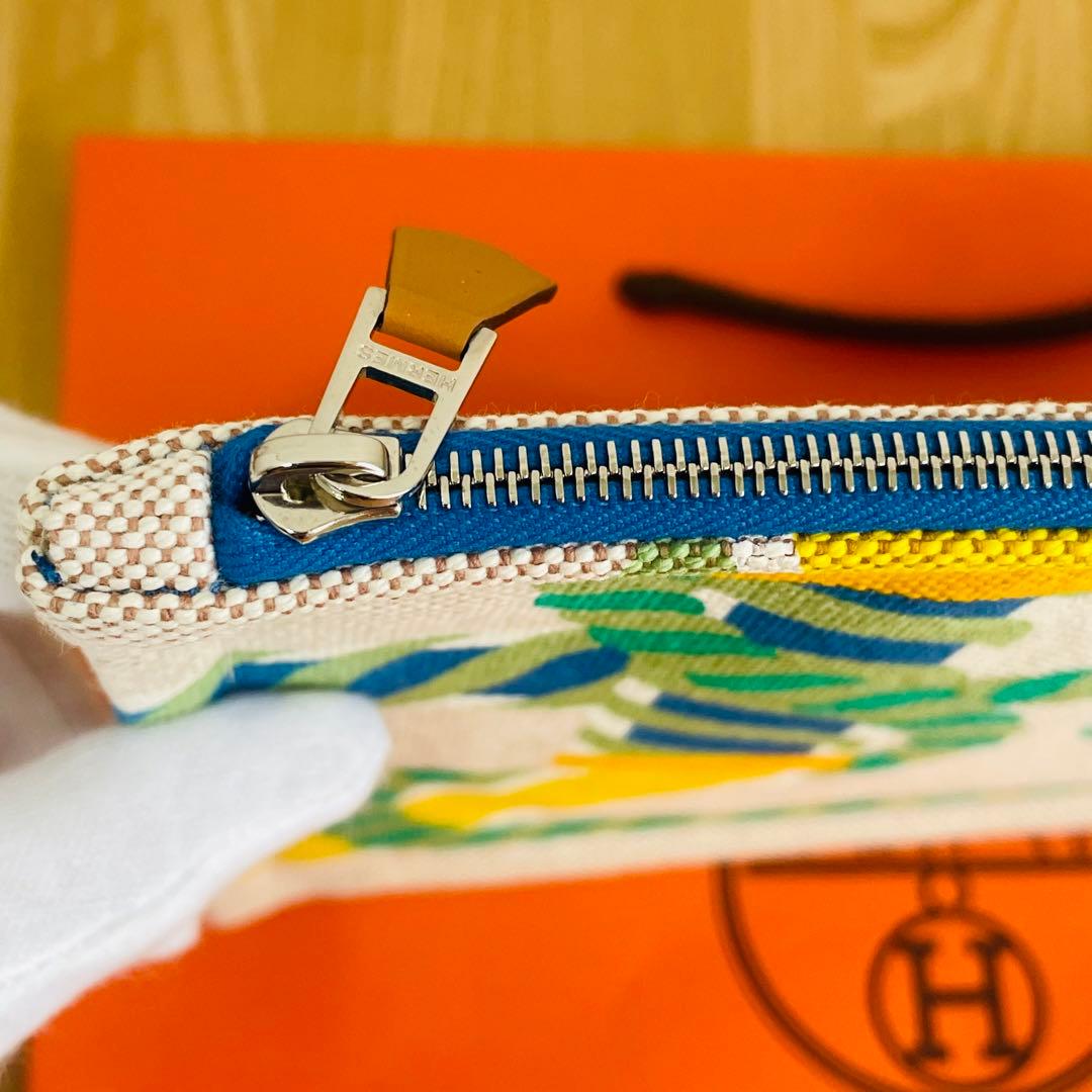HERMES フラットポーチ ヨッティング カノエH セカンドバッグ エルメス