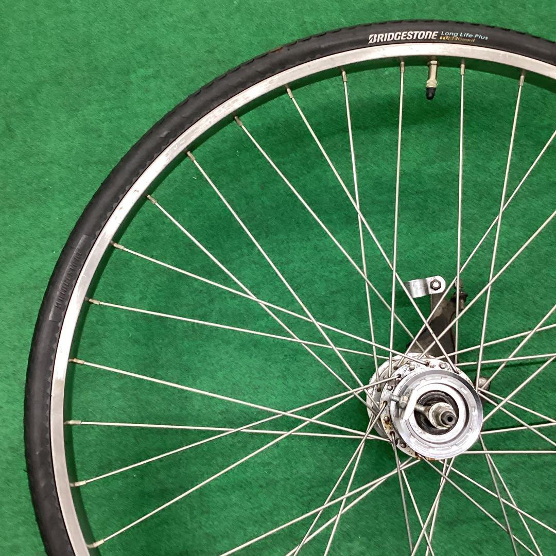 ステンレスリム&スポーク　後輪　27x1-3/8 タイヤ付　内装3段　ベルト仕様