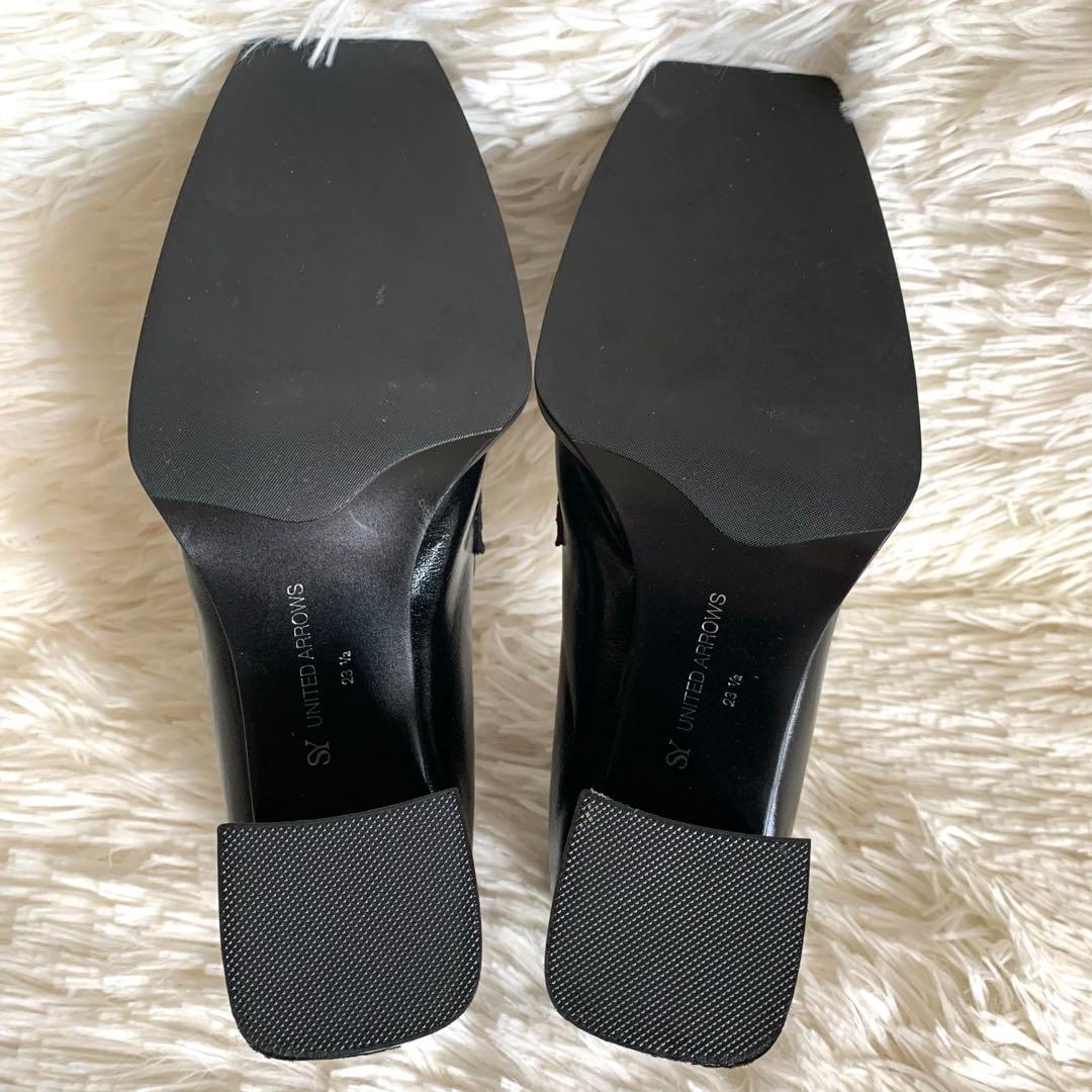 ちゃぼ様　SY スクエアヒールローファー 黒　23.5cm ユナイテッドアローズ