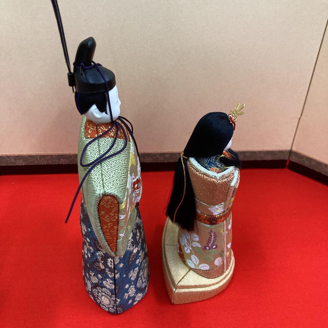 KM8 E18 美品！一秀作 木目込み立ち雛 ステキな衣装の雛人形 木目込み人形