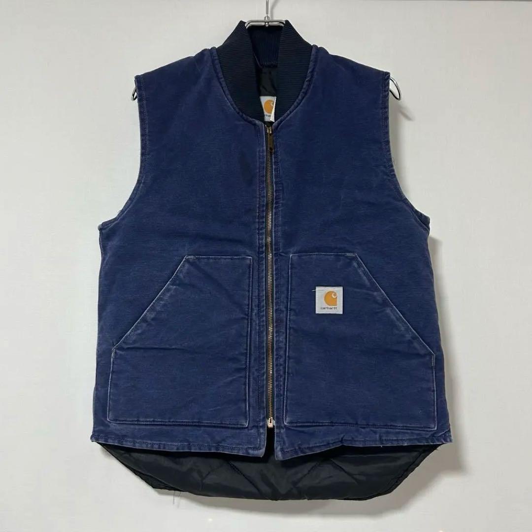 k*n様 カーハート　ベスト　ネイビー　M 中古・古着通販】CarHartt (カーハート) ダックベスト ネイビー サイズ