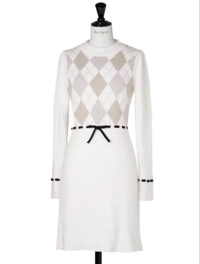 herlipto Moor Argyle Ribbon Knit Dress - メルカリ