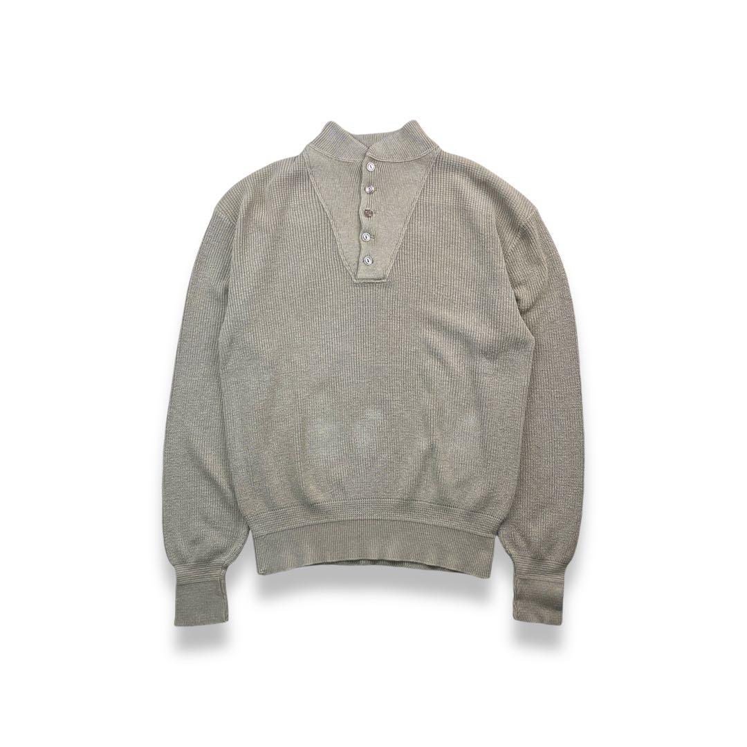 80s USA製 L.L.Bean エルエルビーン ヘンリーネックコットンニット