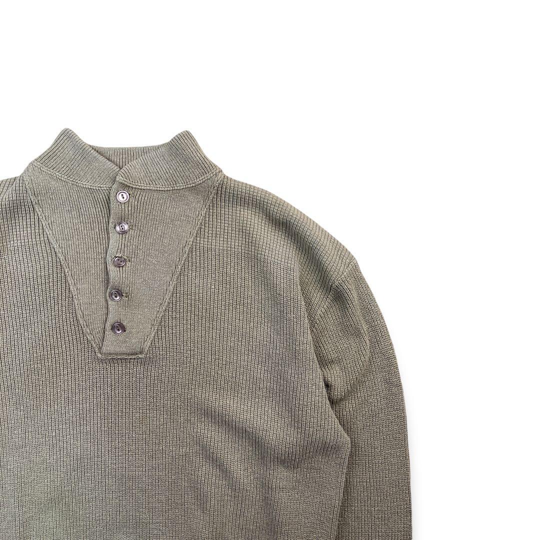 80s USA製 L.L.Bean エルエルビーン ヘンリーネックコットンニット