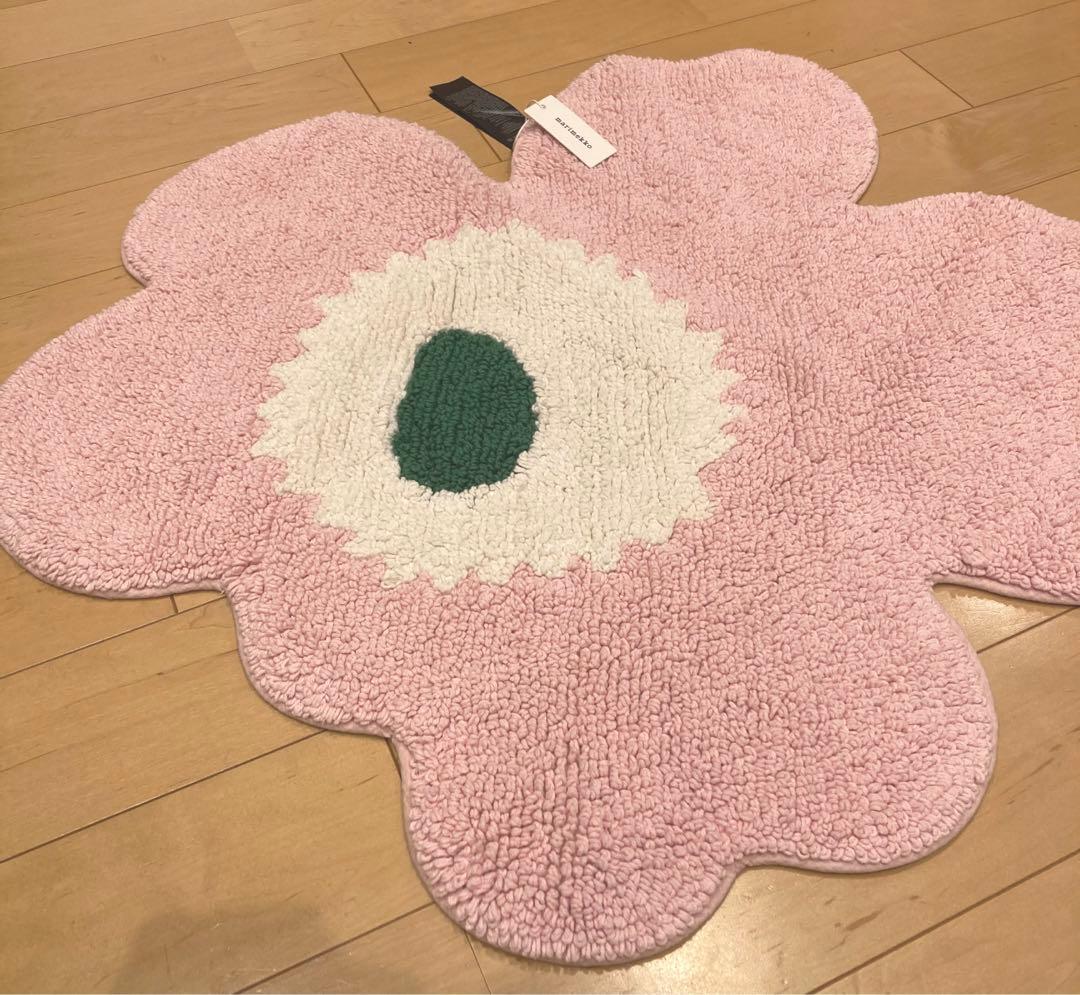 新品 ラスト④マリメッコ バスマット ウニッコ ピンク ラグmarimekko