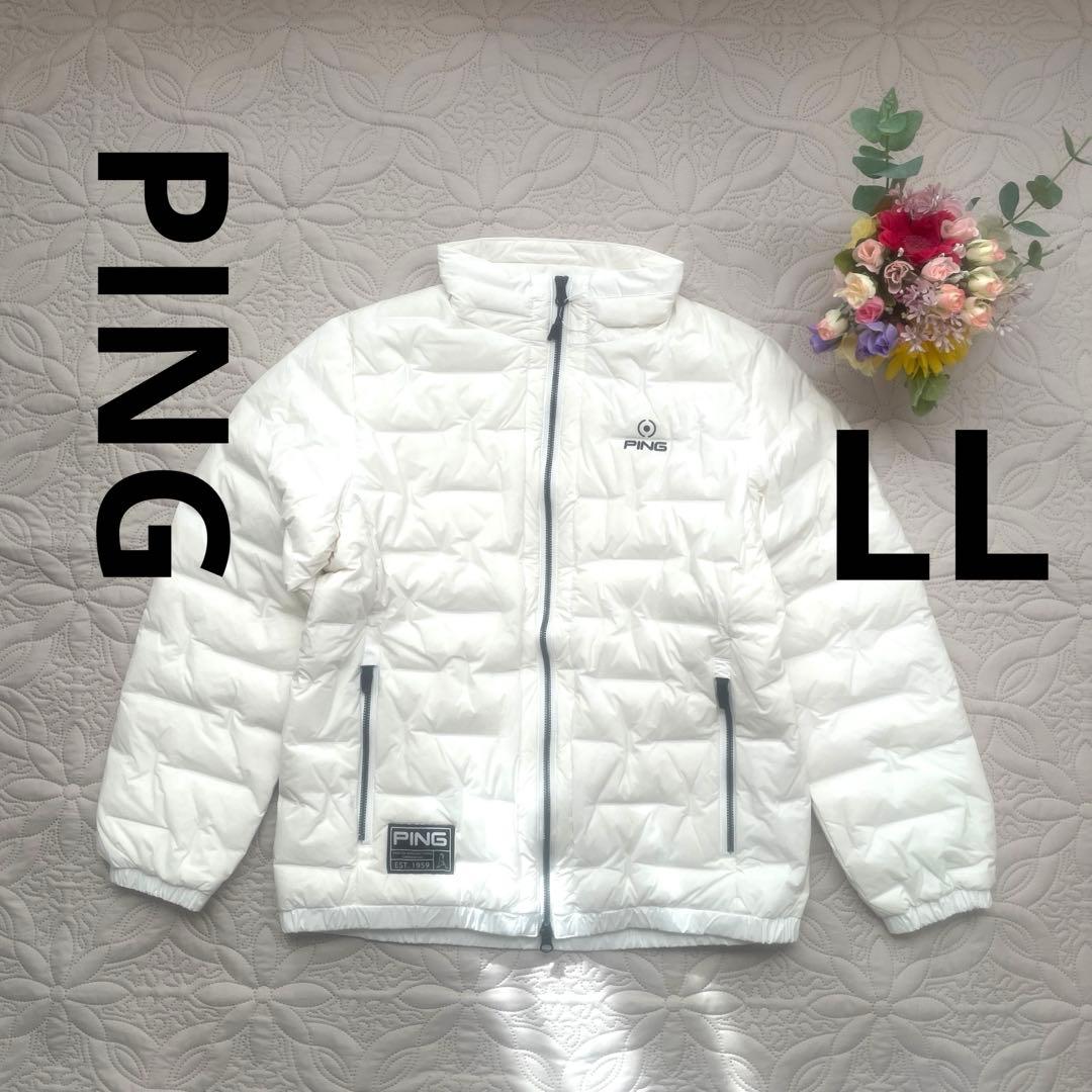 PING ピン　ゴルフウエア　ダウンジャケット　ホワイト　LL PING（ピン） レディース ゴルフウェア 中綿ジャケット 秋 冬 中綿