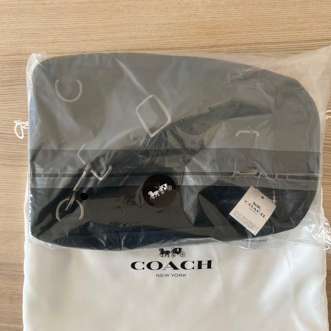 kuu様 coach バッグF49318 ブラック×デニムミッドナイトネイビー
