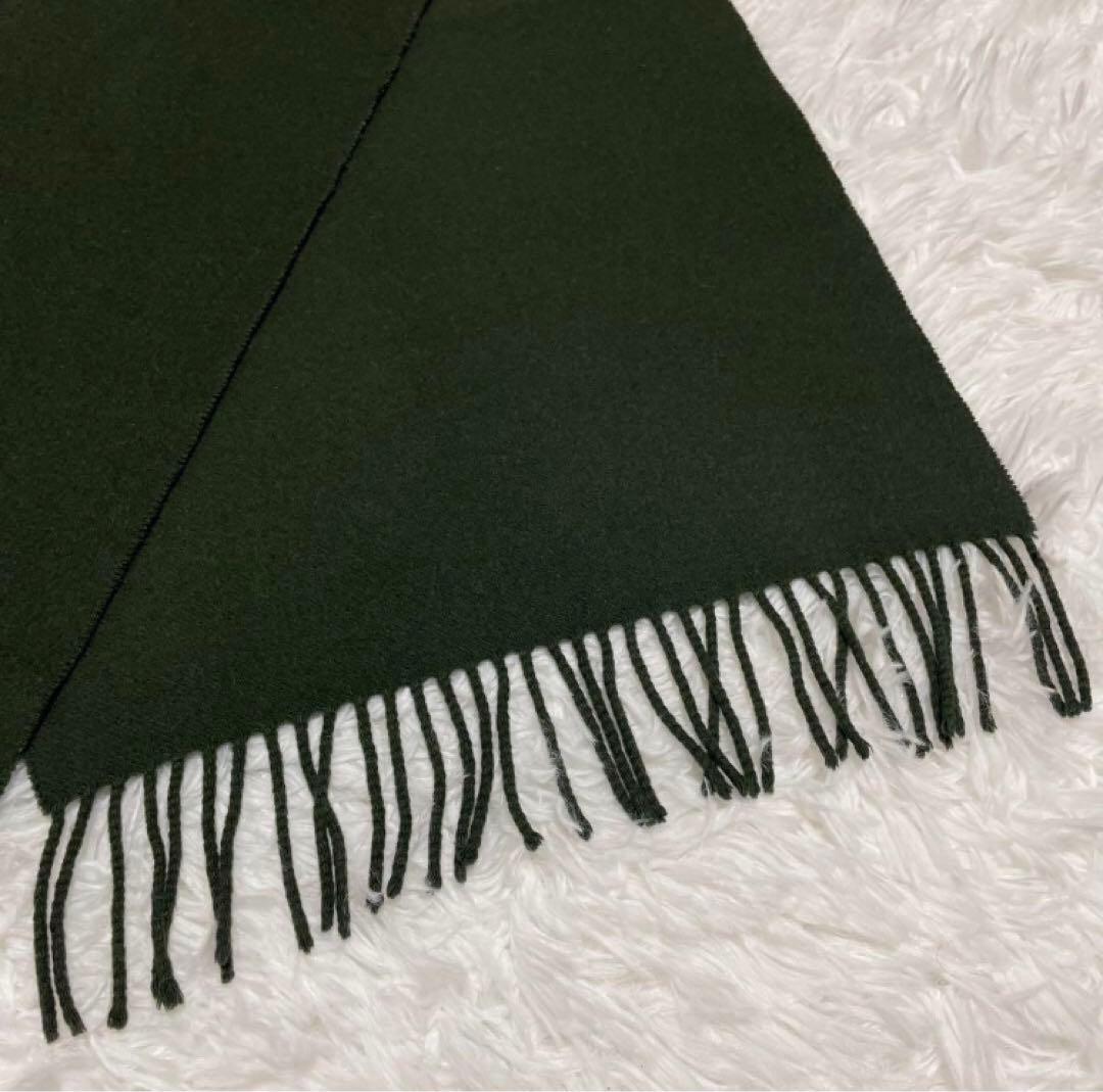 Burberry バーバリーズ マフラー カシミヤ モスグリーン ロゴ刺繍 緑