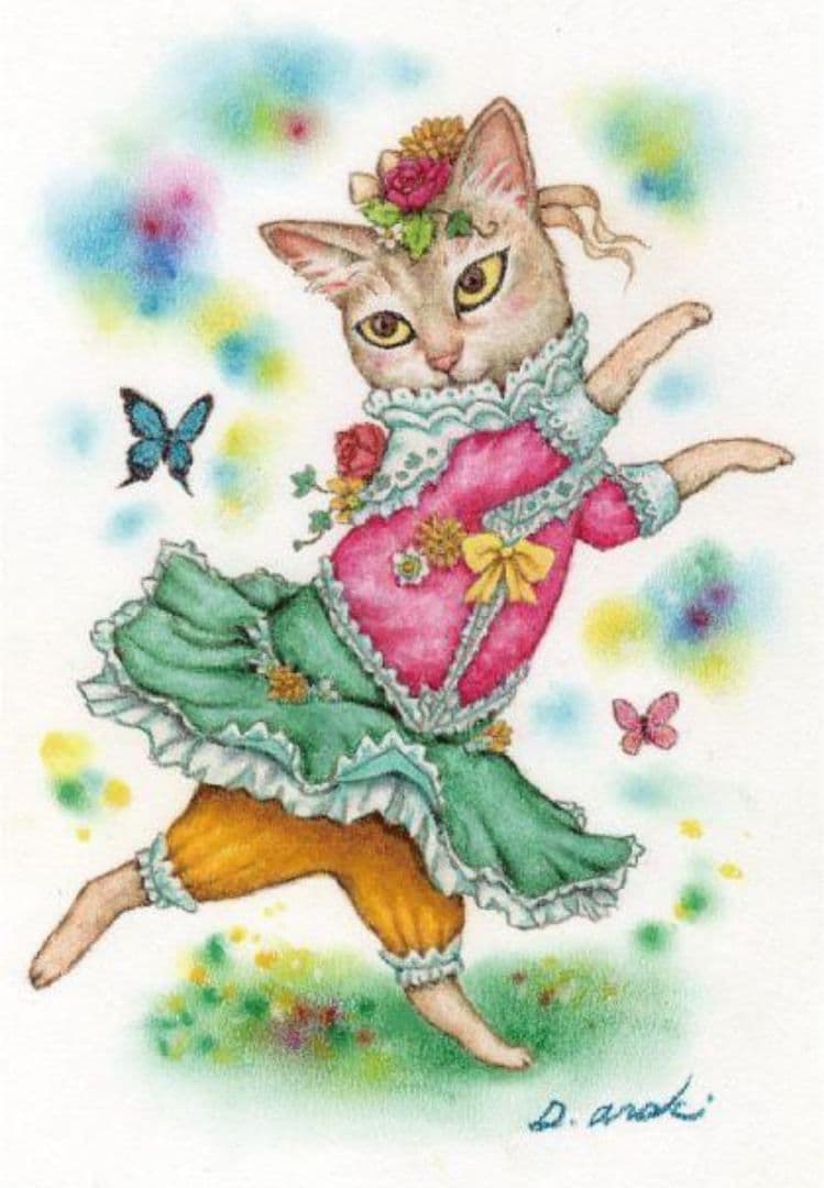 原画】『シンディー』（猫シンガプーラ絵画パステル画）