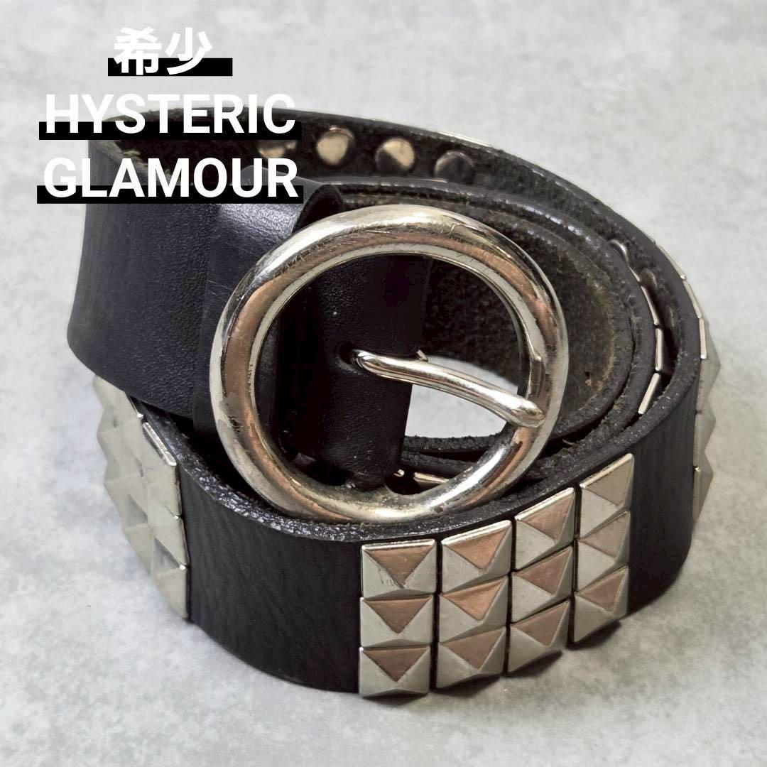 希少 HYSTERIC GLAMOUR studs leather belt HYSTERIC GLAMOUR（ヒステリックグラマー） ベルト STUDS BADGES FEVER