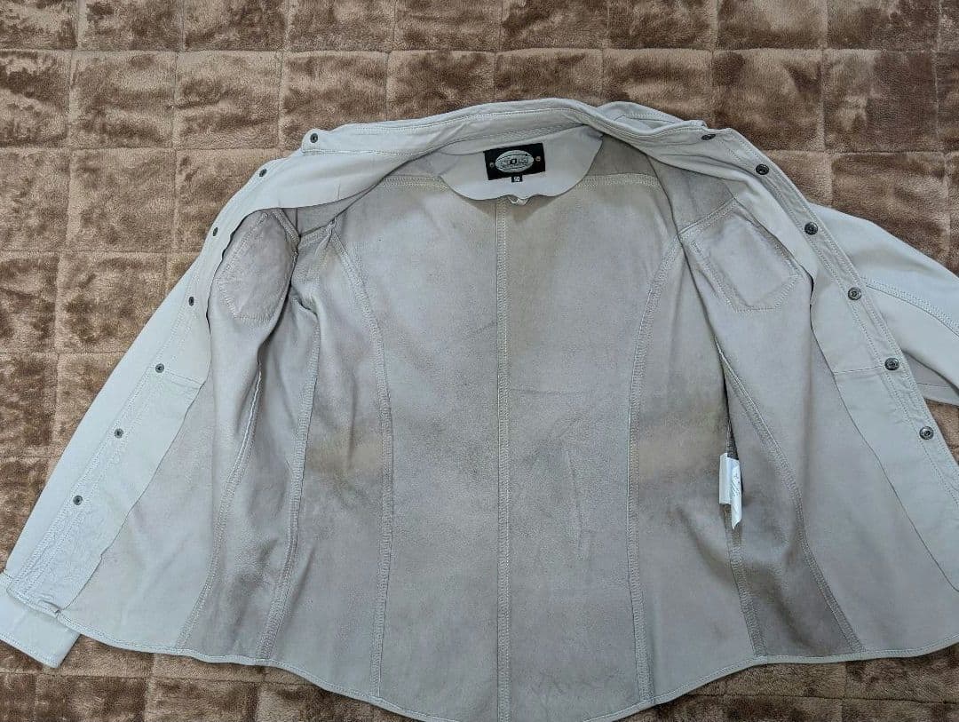 はぎおっちゃん様専用【美品】本革 レザーシャツ アイボリー 専用袋付き