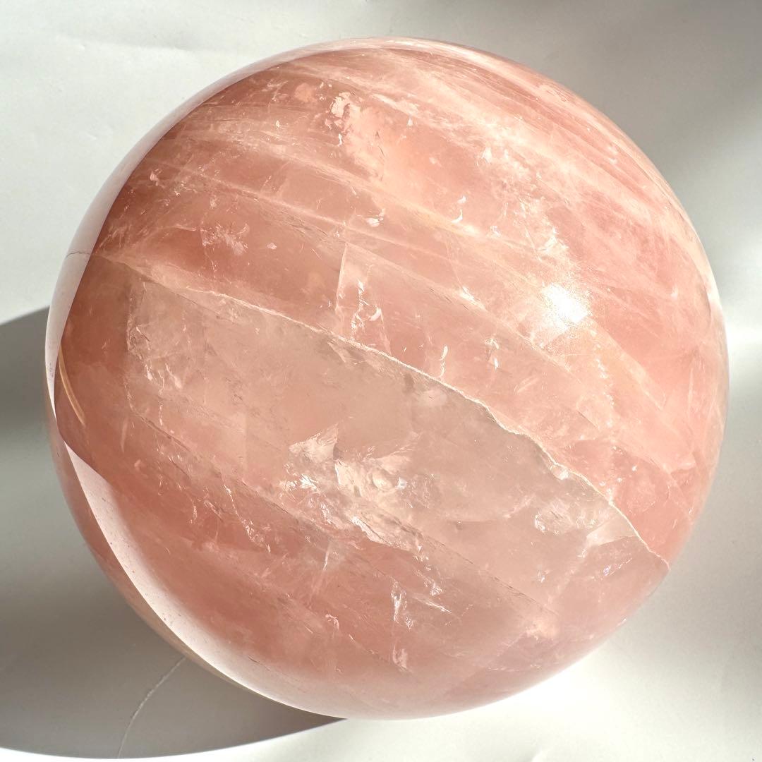 虹入り レインボー ローズクォーツ スフィア 丸玉 147.7mm