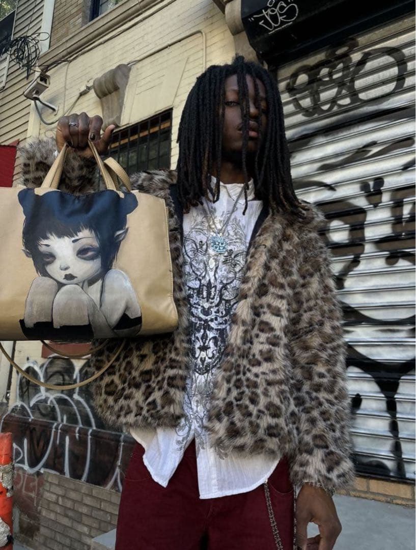 00s leopard fur jacket archive opium y2k - メルカリ