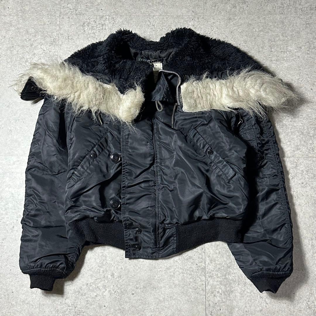 Alpha n2b 黒 USA製 y2k 短丈 M ファー フライトジャケット - メルカリ