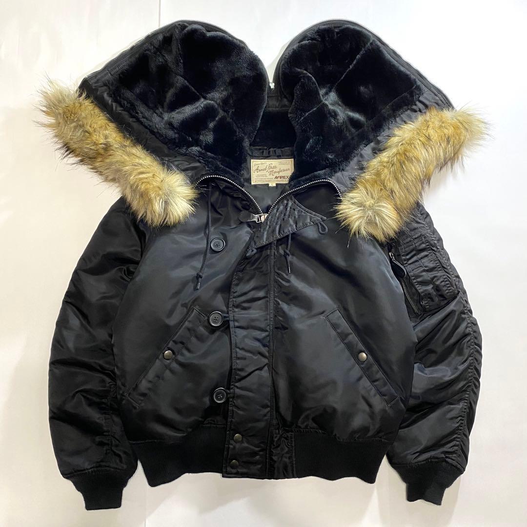 AVIREX アヴィレックス N2B N-2B フライトジャケット 黒 L 短丈 AVIREX（アヴィレックス） アビレックス ギャザー N-2B ジャケット
