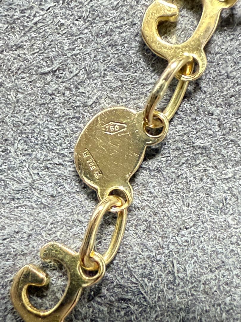 【GUCCI】Gロゴ チェーン ブレスレット K18 4.3g